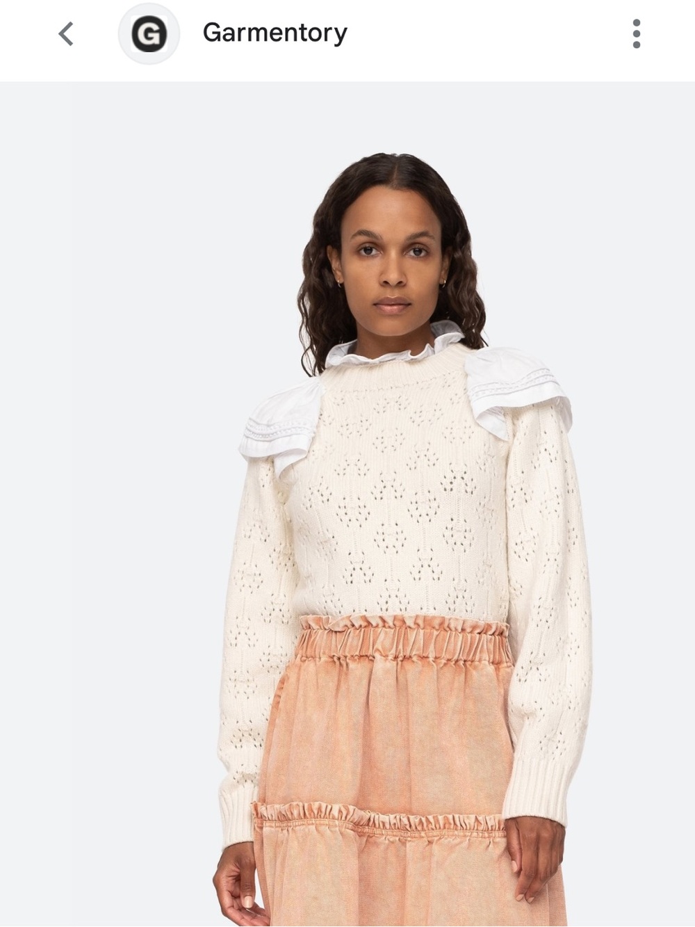 $395 SEA New York Novia Combo Sweater Cream Wool women size Small